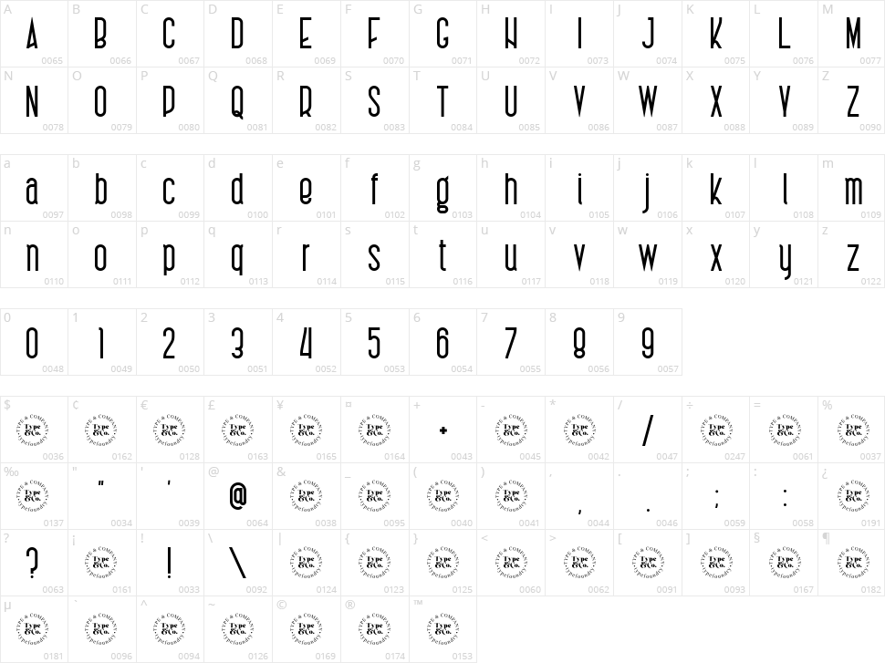 Charlotte Sans Character Map