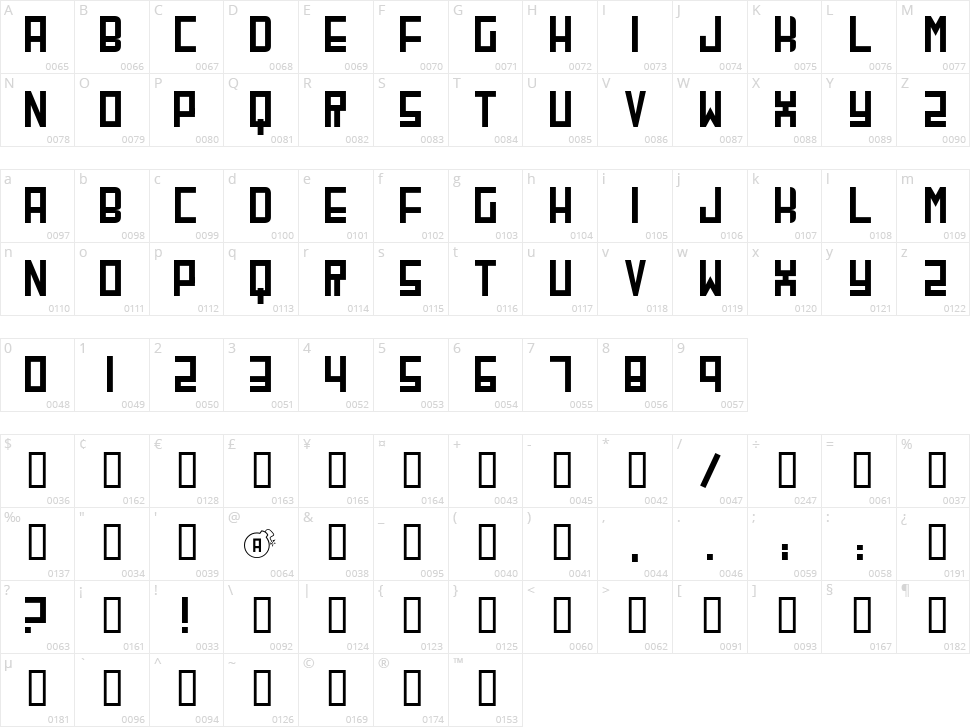 CherryBomb Character Map