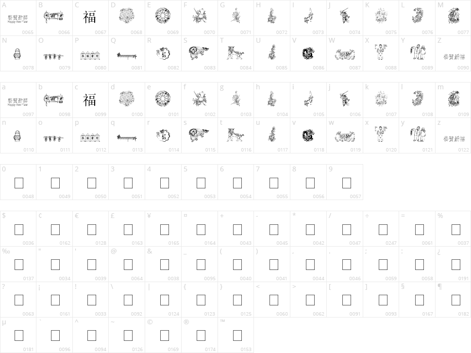 Chinese New Year By Tom Character Map