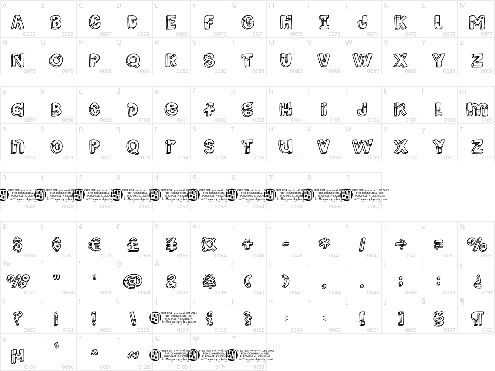 Christmas Tree Lights Character Map