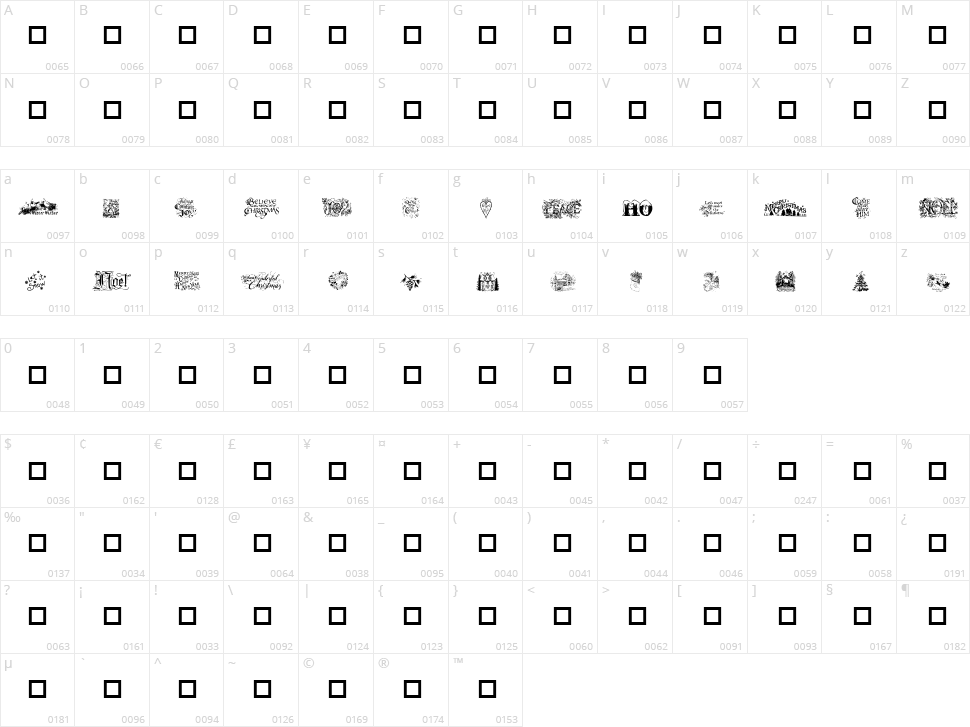 Christmas Cheer Character Map