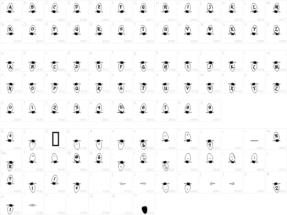 Christmas Lights Character Map