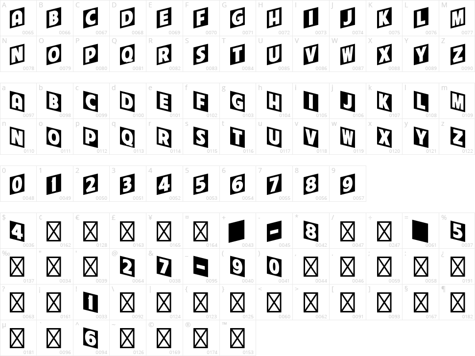 Cinerama Character Map