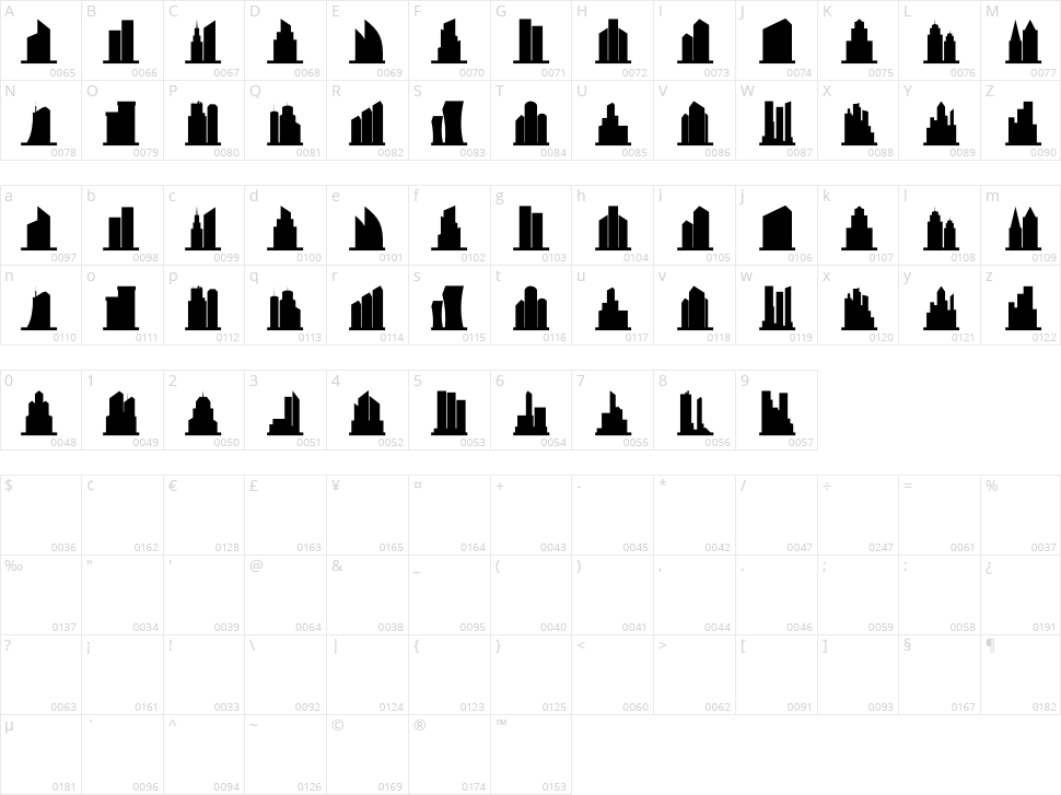 City Skyline Character Map