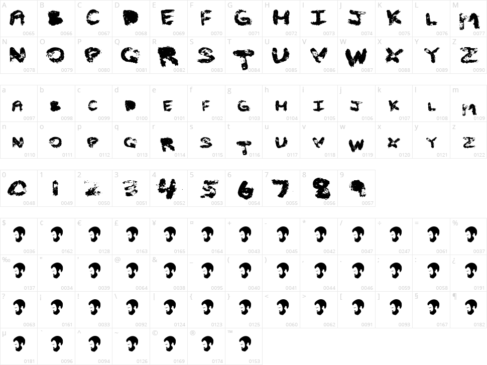 OPN Cleagh E Character Map