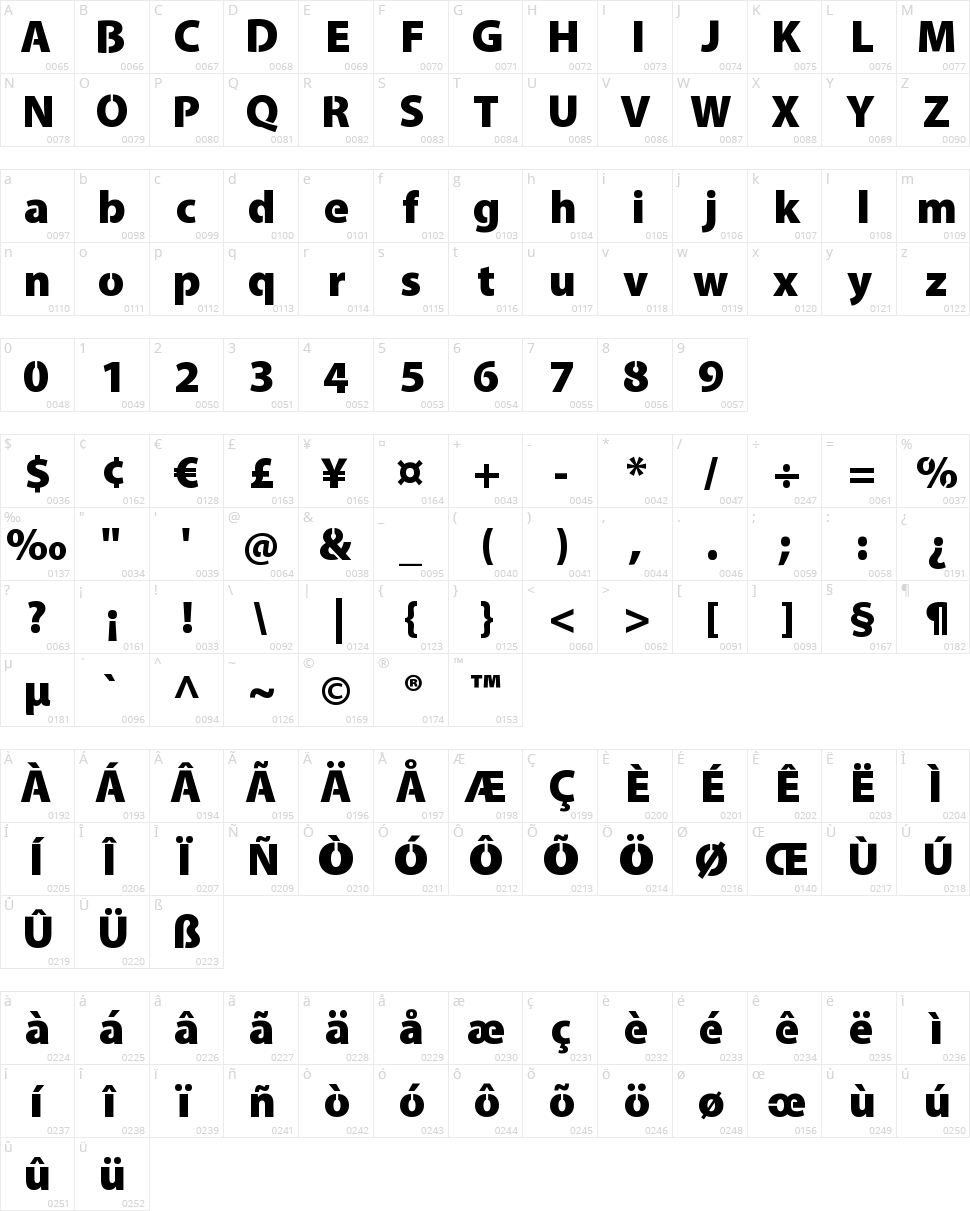 Cleanvertising Character Map