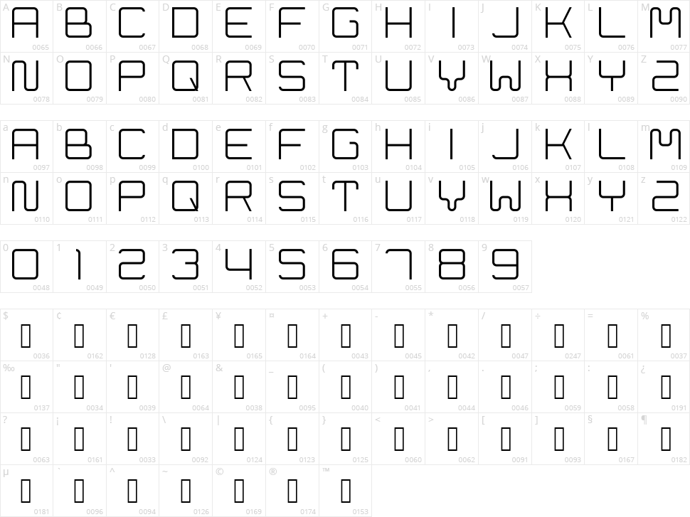 Cleptograph Character Map