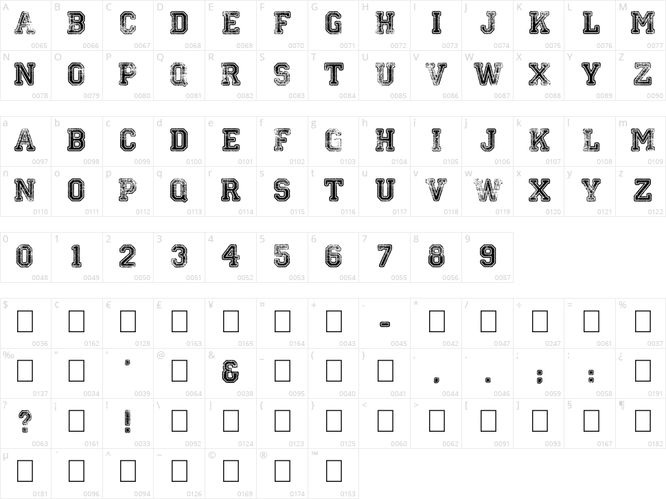 Colleged Character Map