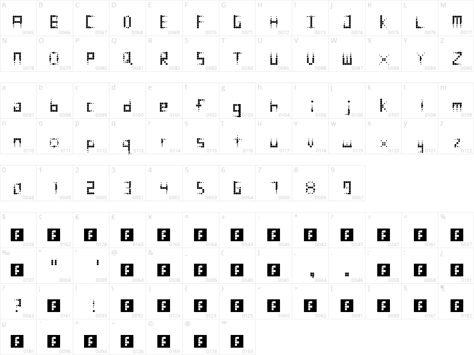 Comic Fade Character Map