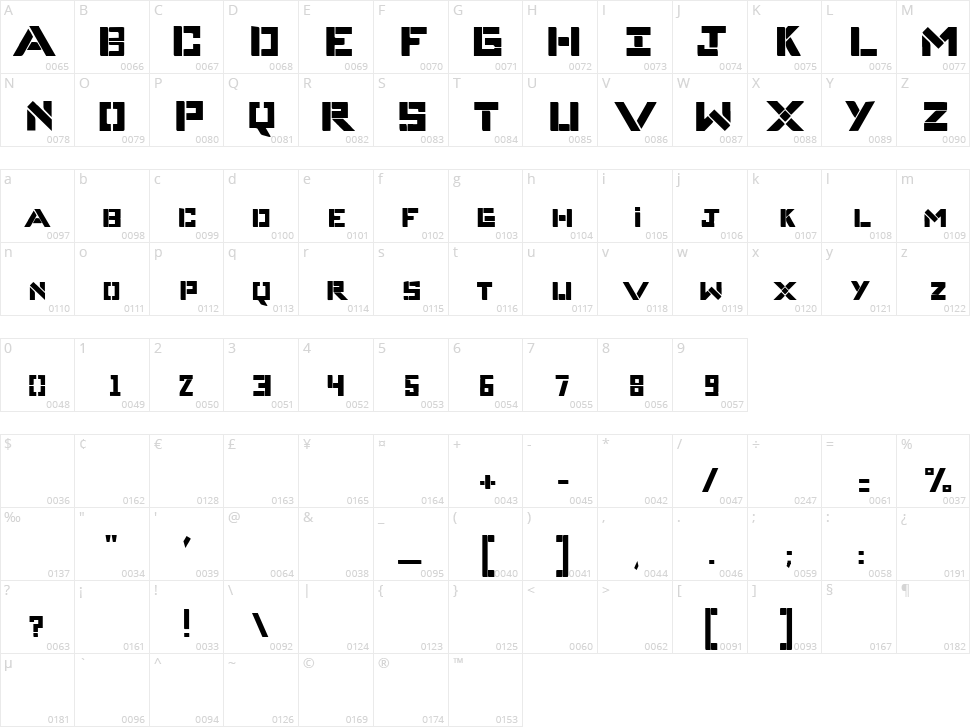 Complices 007 Character Map