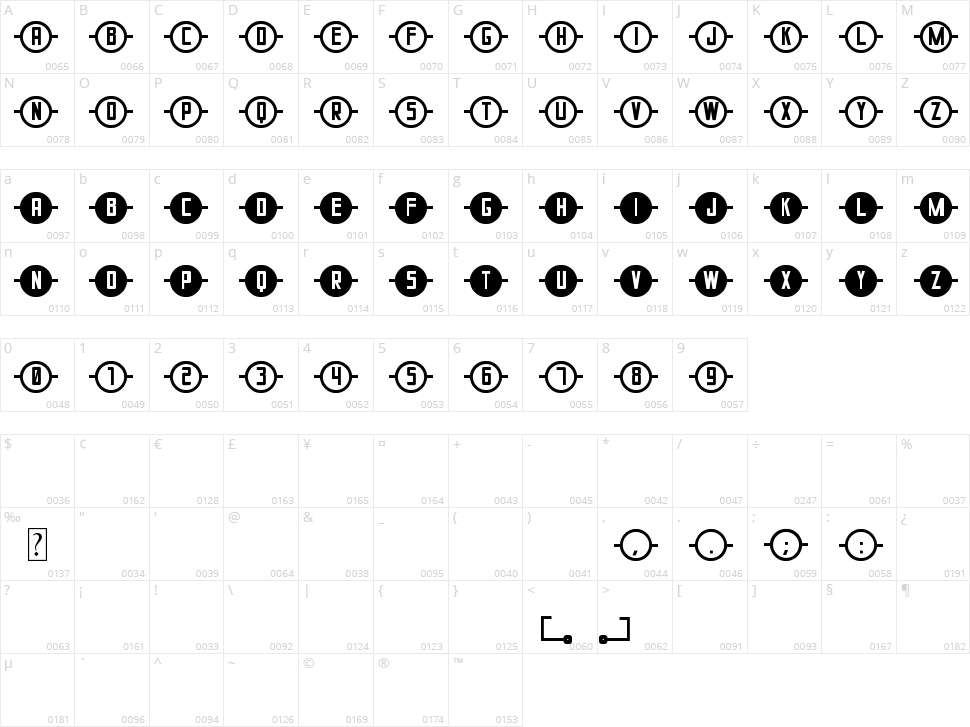 Concadenado ST Character Map