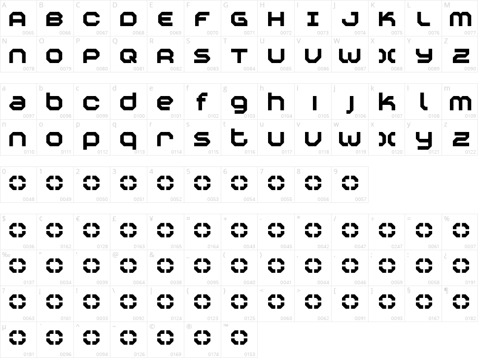 Construktiv Character Map