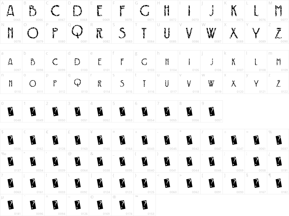 Crack Deco Character Map
