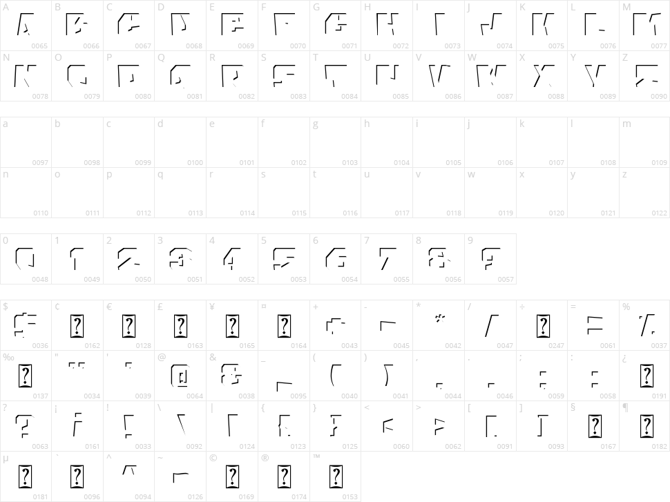 Cracked Stone Character Map