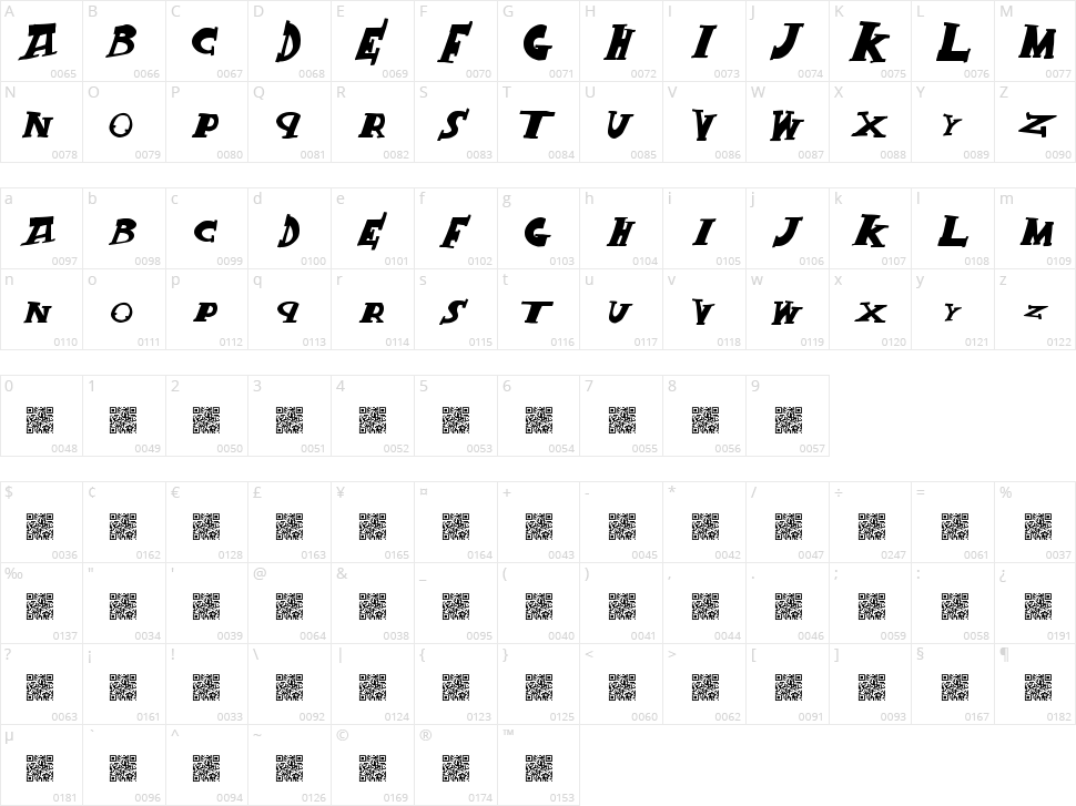 Crack King Character Map