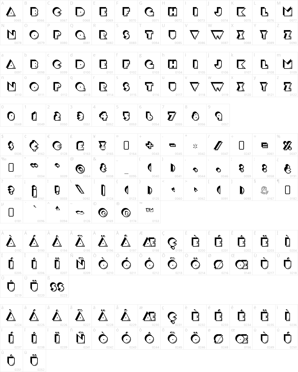 Crackman Character Map