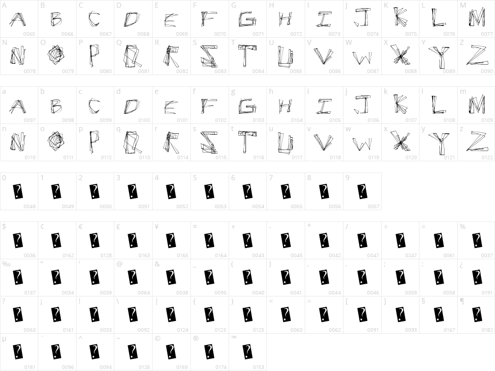 CrackSnacks Character Map