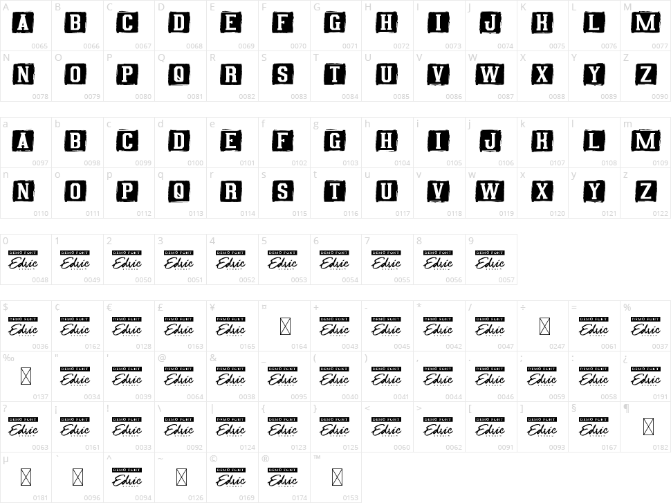 Crash Alert Character Map