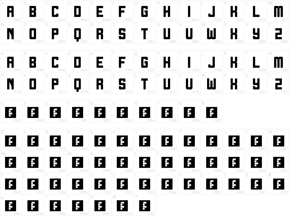 Crash Test Character Map
