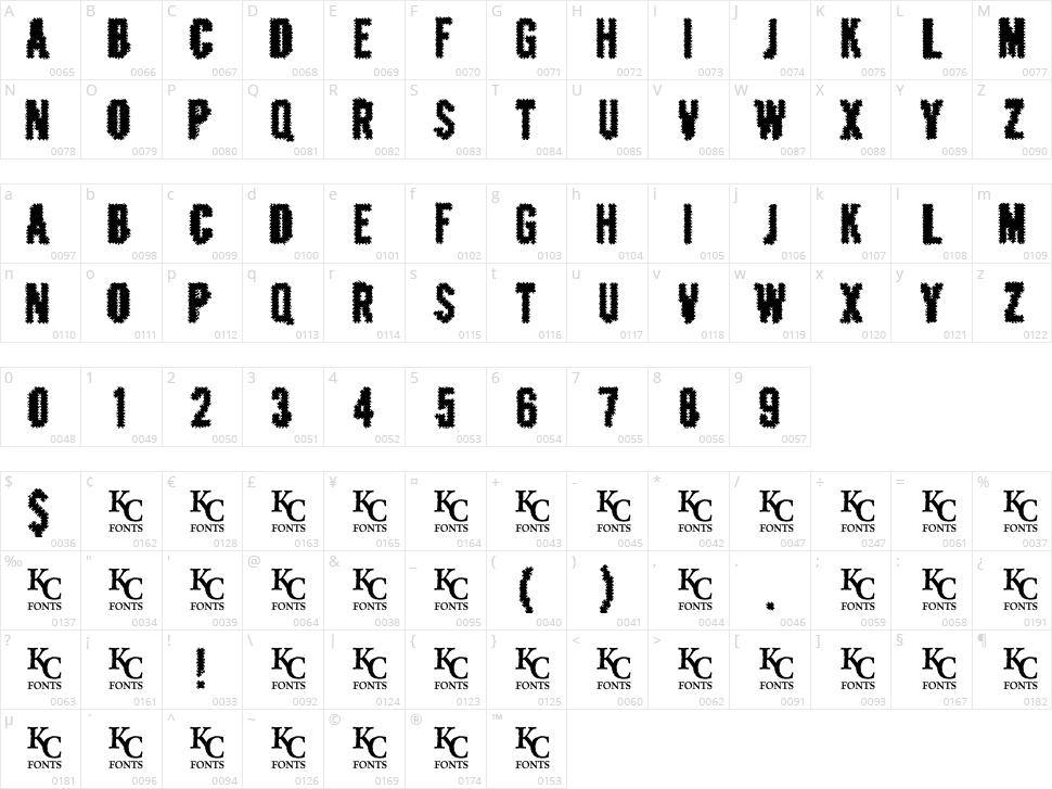 Crashed Out Character Map