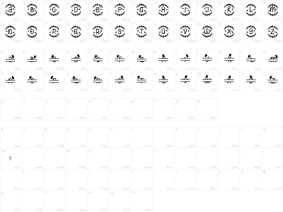 Creepy Halloween Monogram Character Map