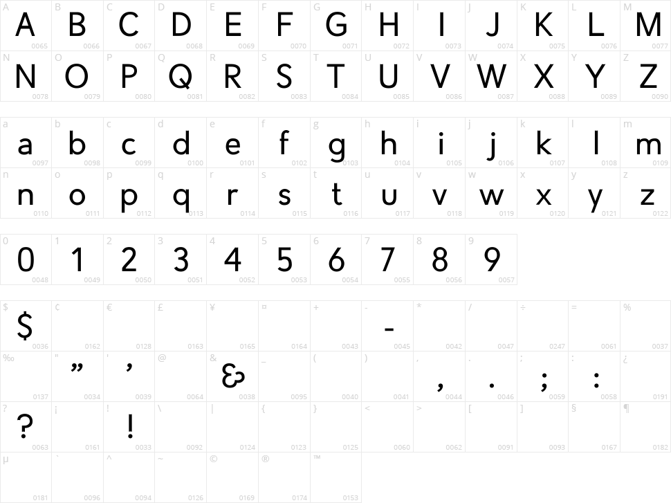 Crescent Character Map