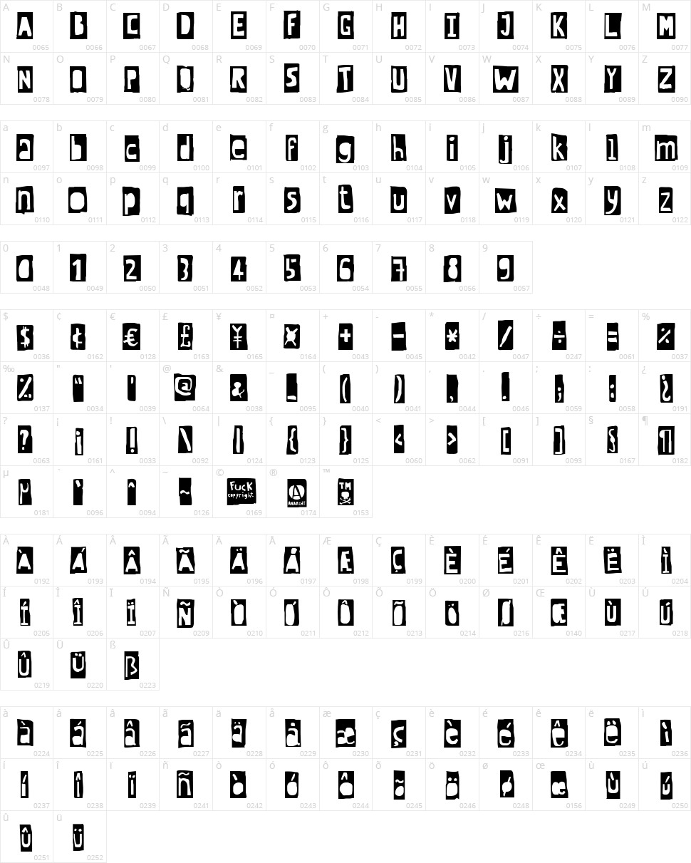 CrewHassan Character Map