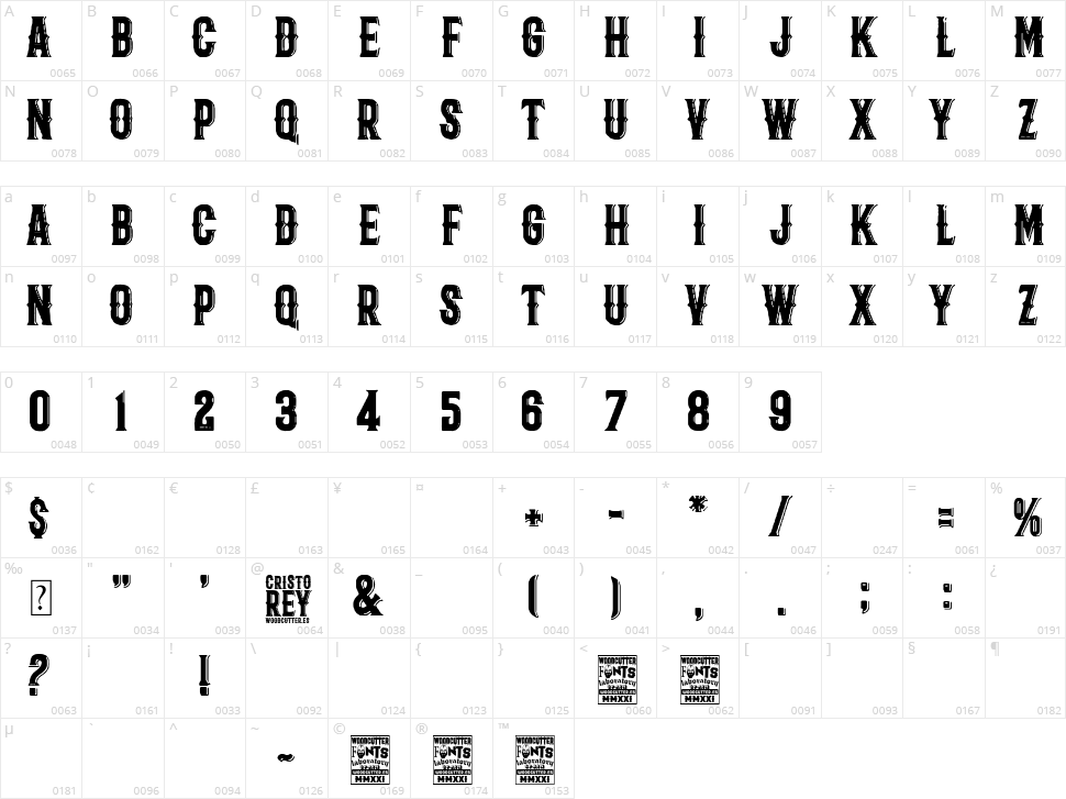 Cristo Rey Character Map
