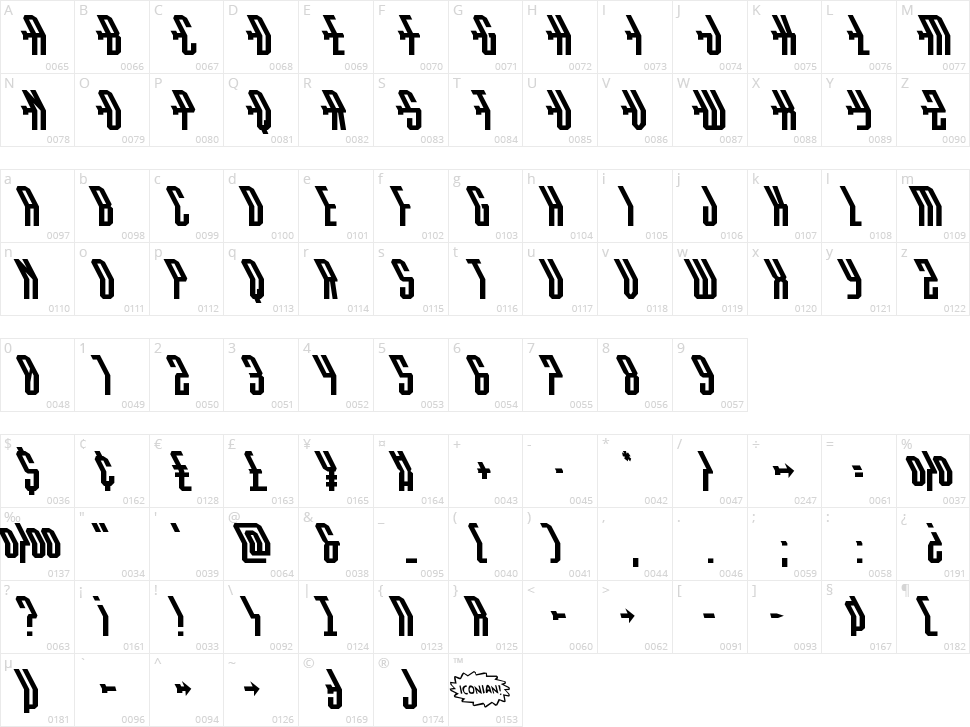 Crossbow Character Map