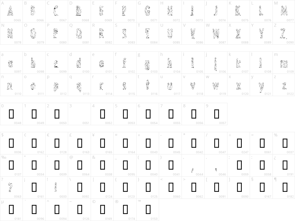 Crossed Wires Character Map