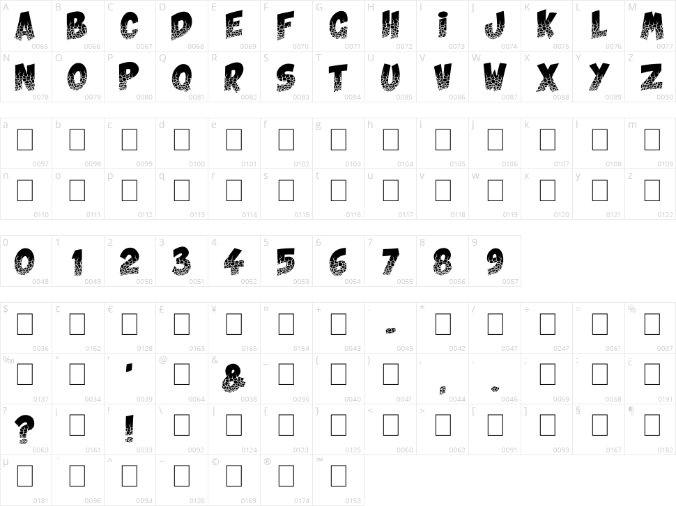 Crushed Character Map