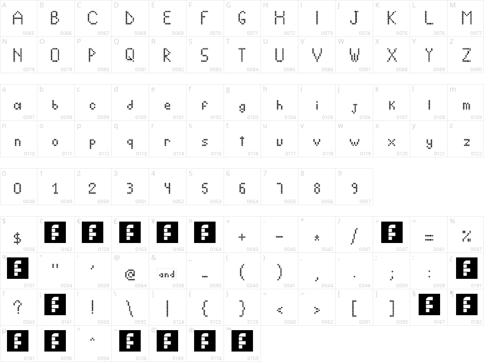Crystal Lightning Character Map