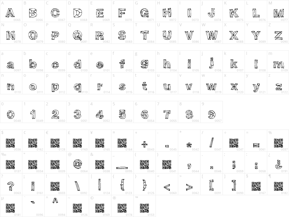 Crystal Breath Character Map