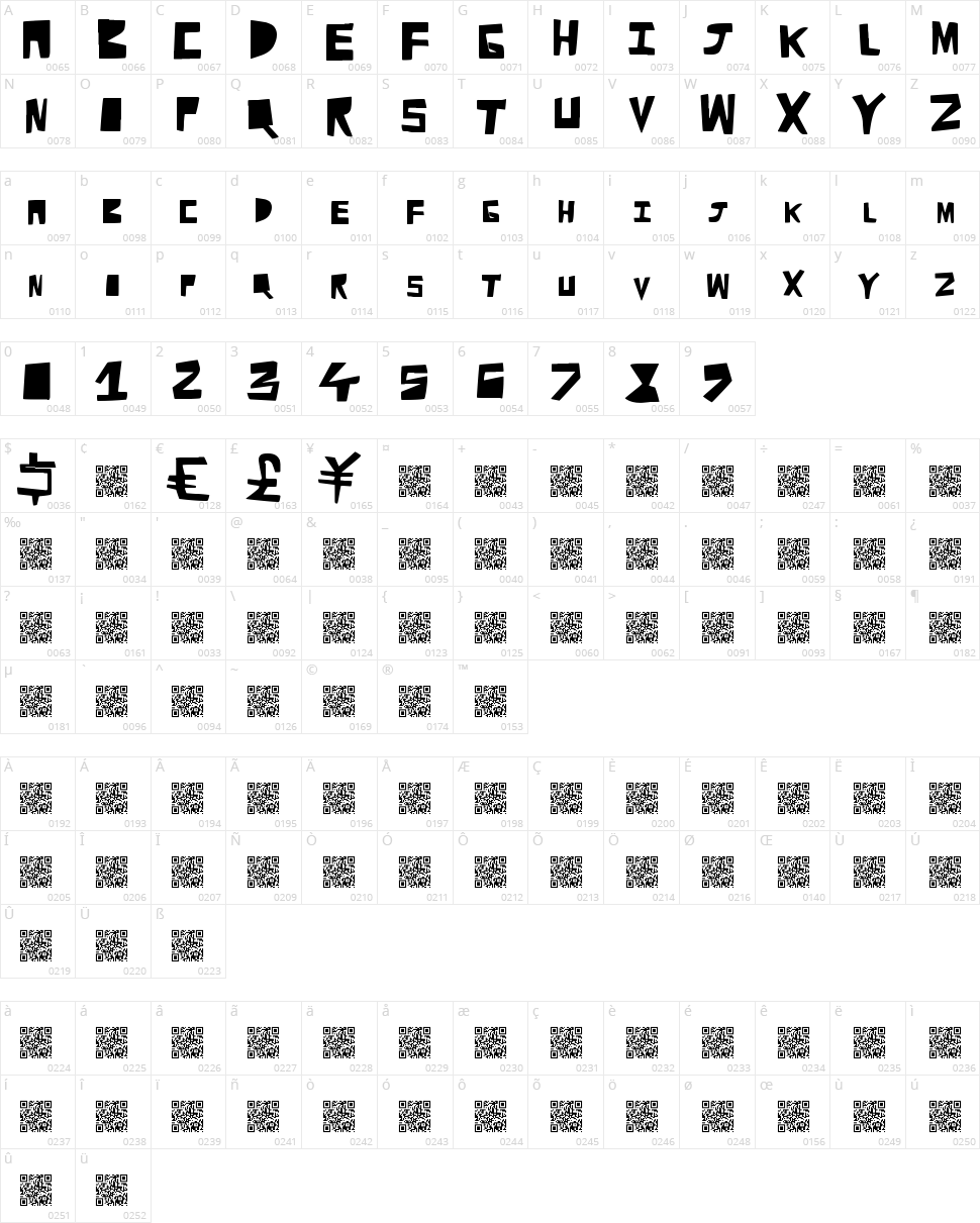 Cut Away Character Map