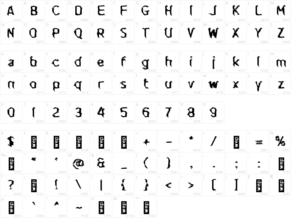 d Dalem Character Map