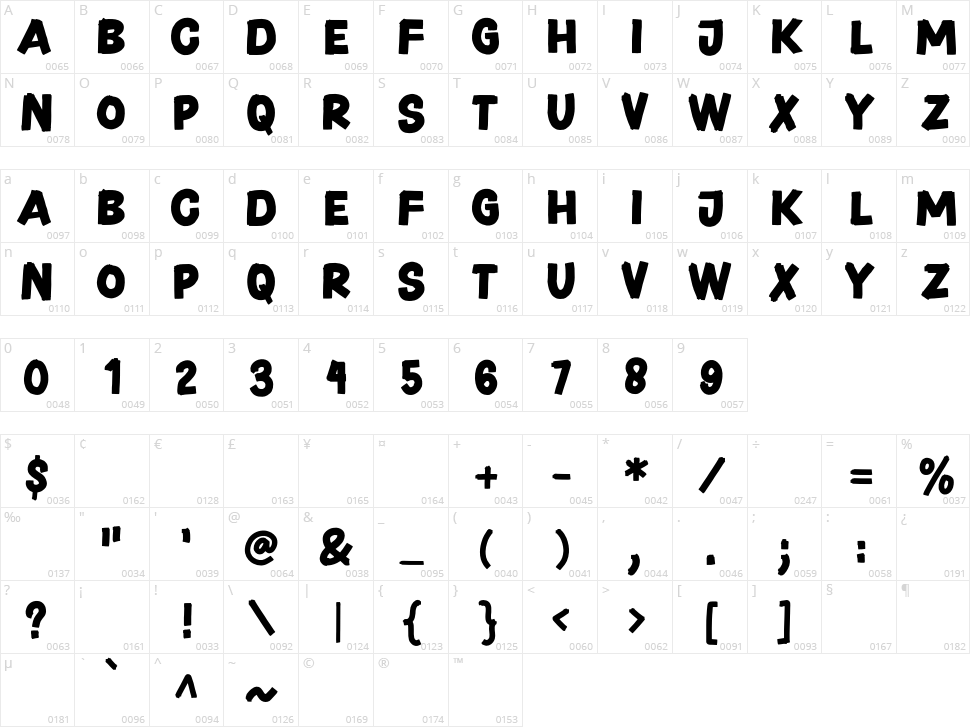 Daily Spark Sans Character Map