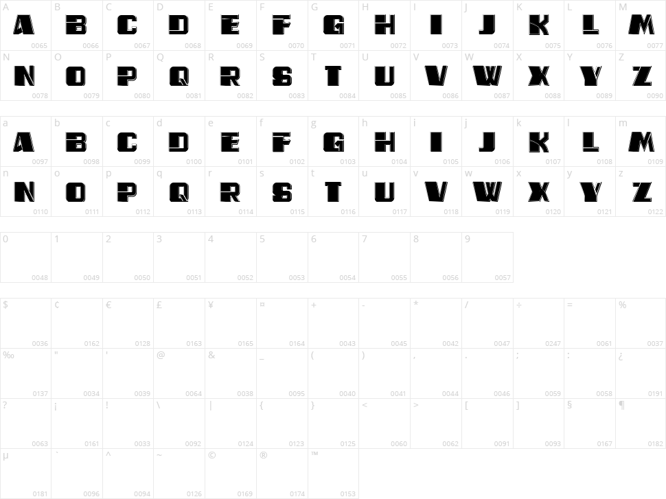 Dark Rose Character Map