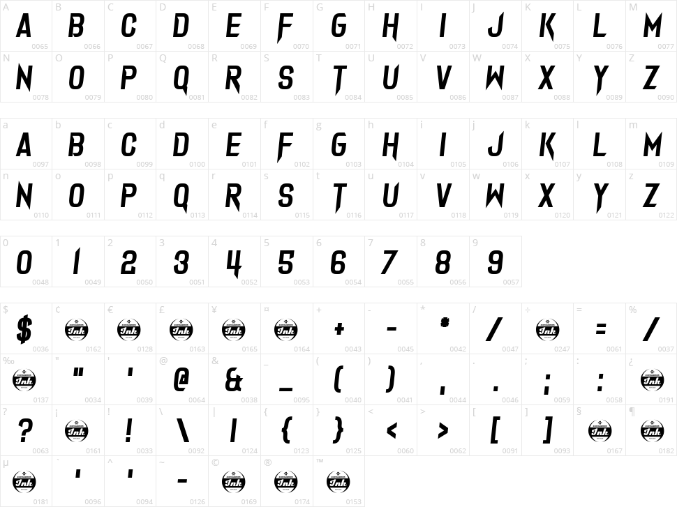 Dark Seed Character Map