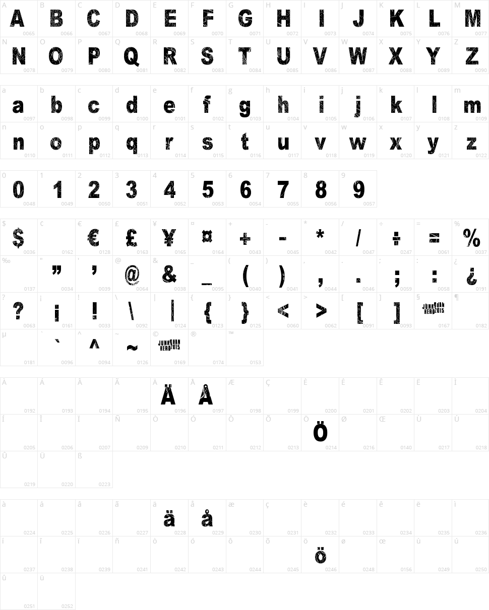 Dark Underground Character Map