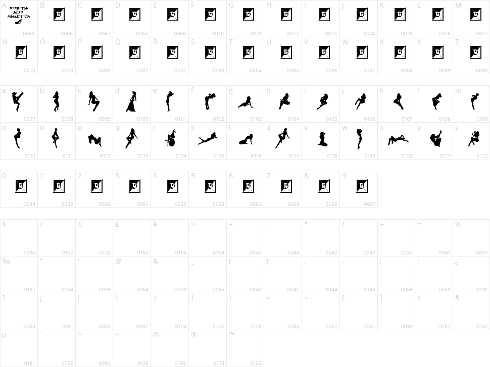 Darrians Sexy Silhouettes Character Map