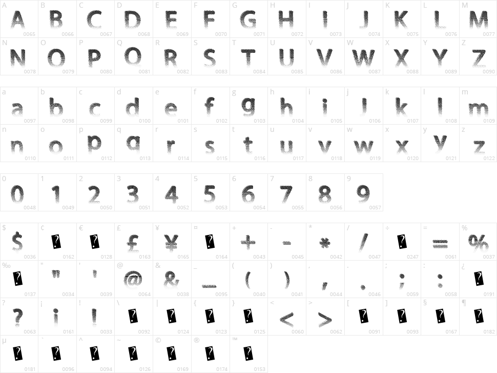 DarthFader Character Map