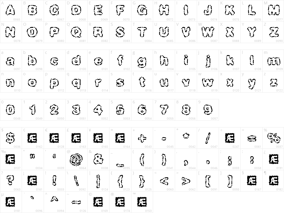 Dash Dot Character Map