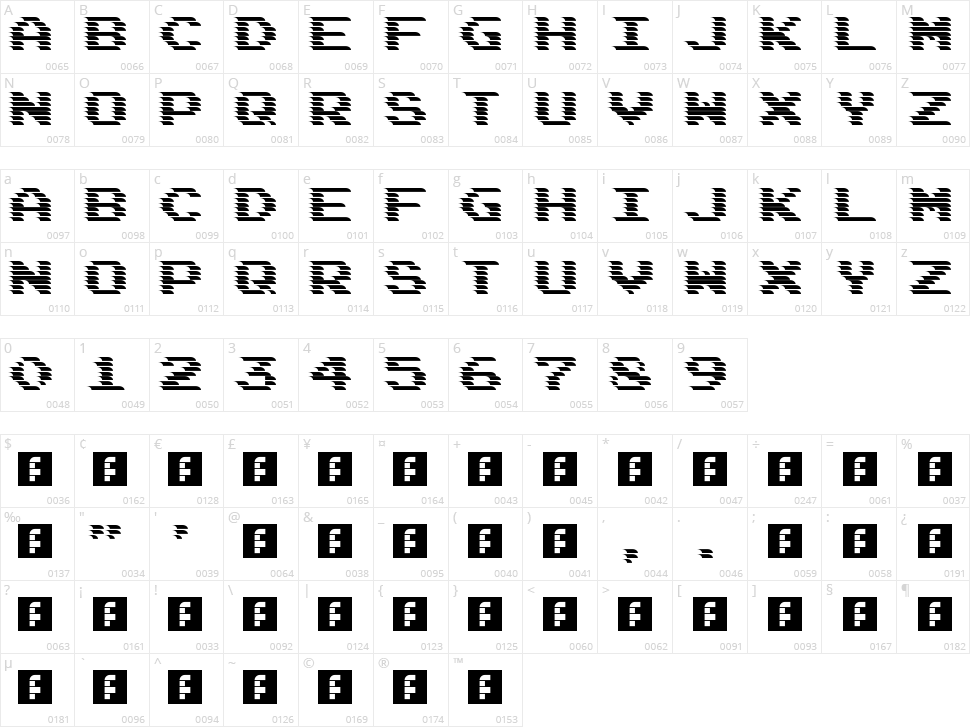 DeadCRT Character Map