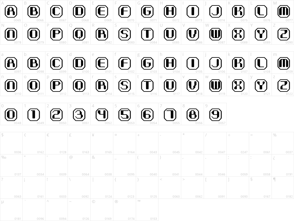 Delaver Character Map