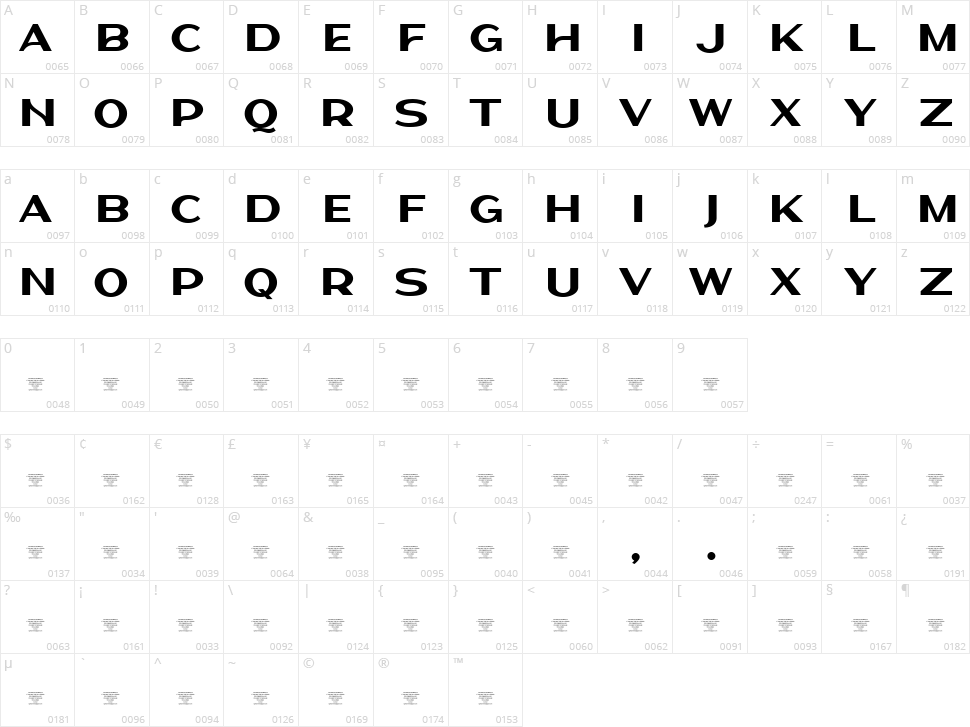 Delphin Sans Character Map