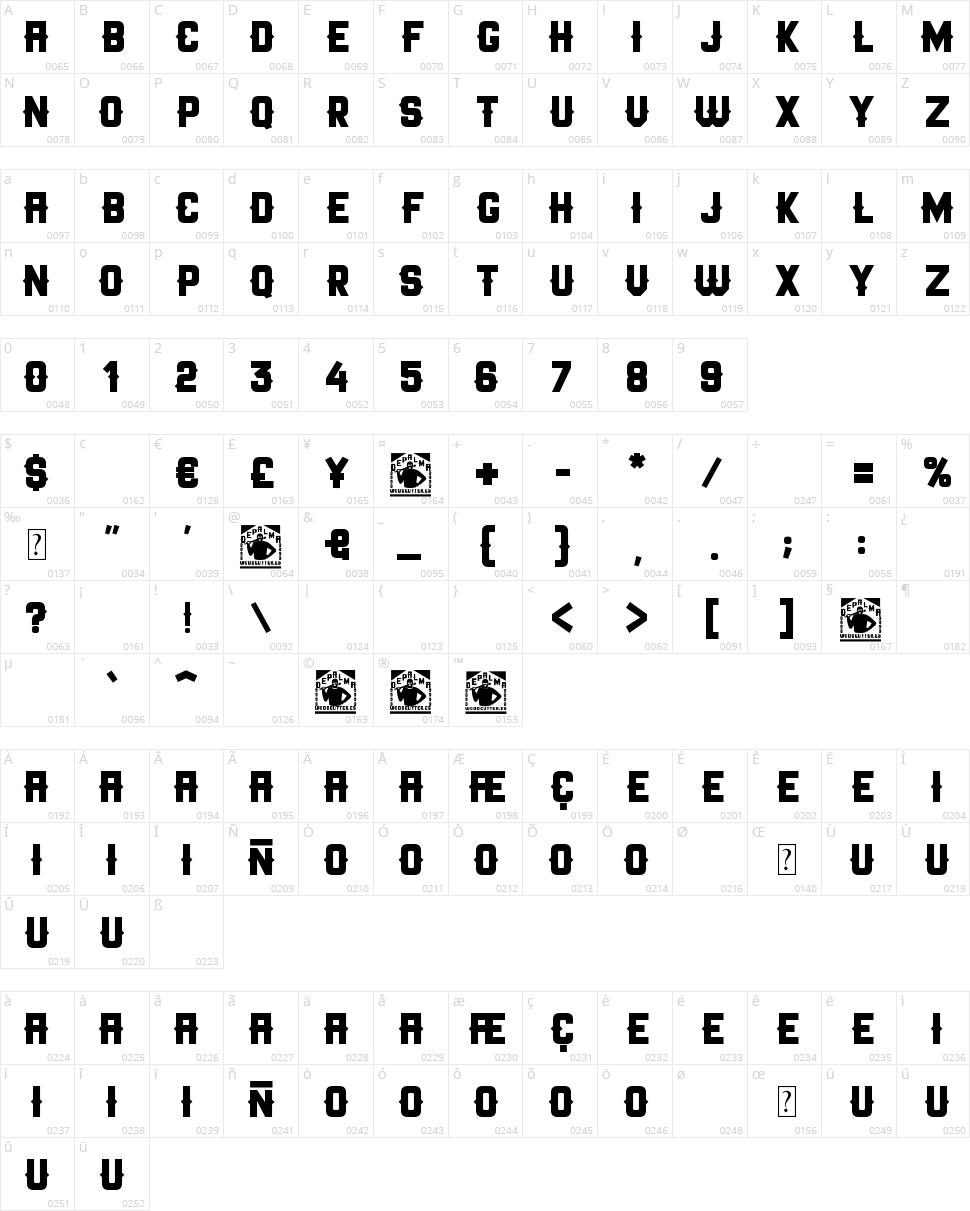 Depalma Character Map