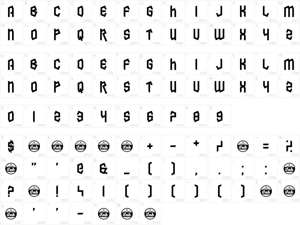 Destination Mercury Character Map