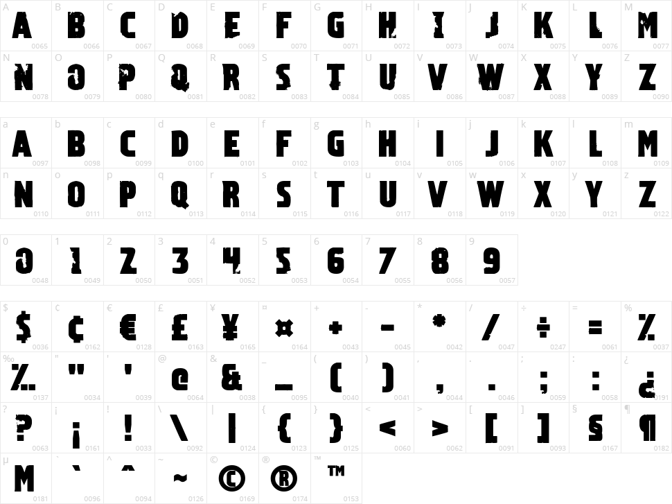 Devious Road Character Map