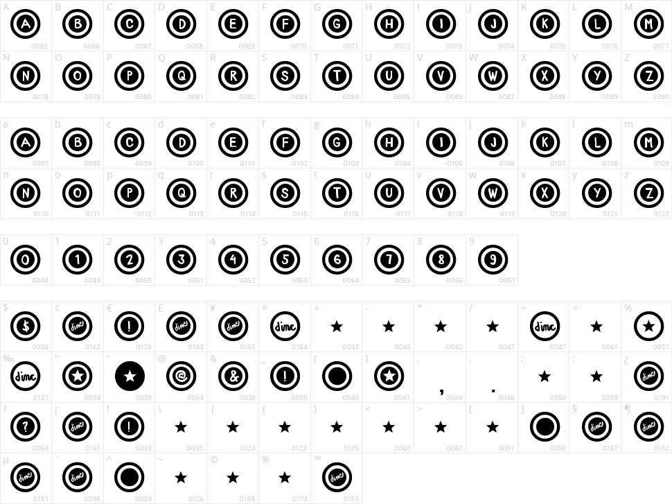 Dialtone Character Map