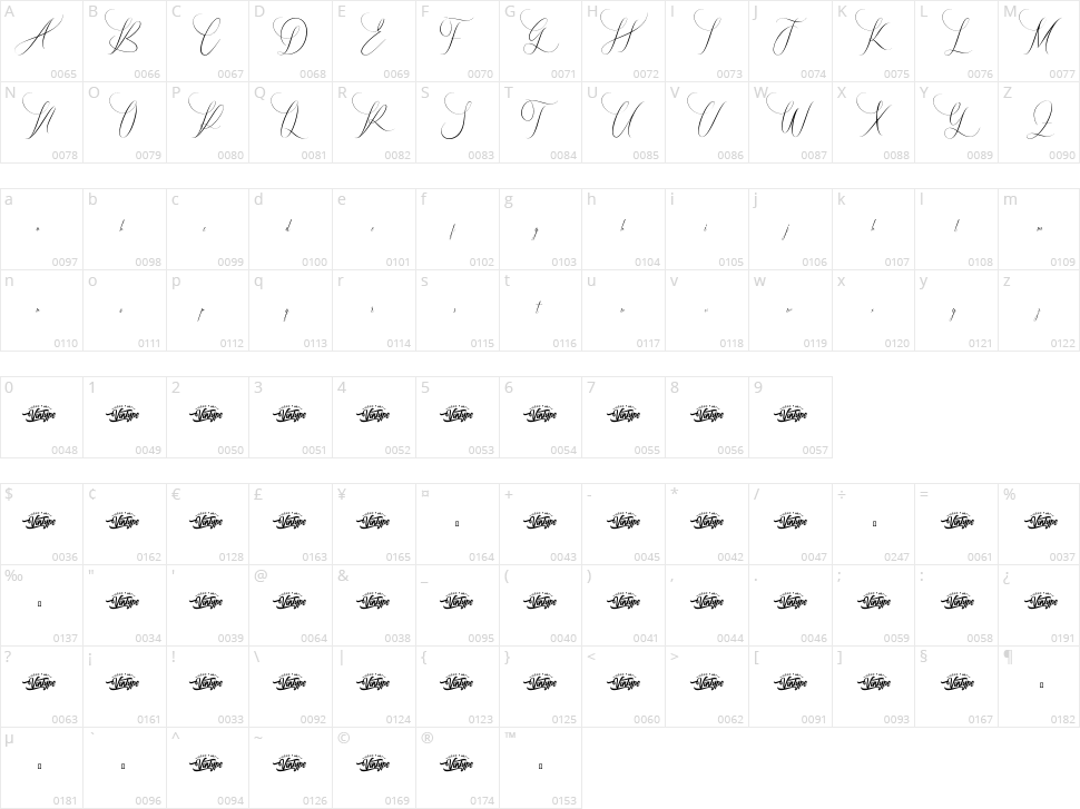 Diamond Flower Character Map